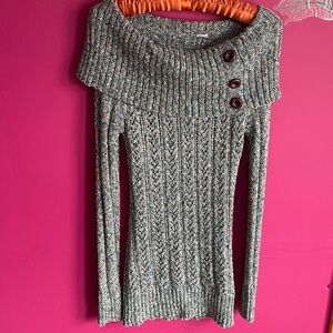 CowlNeck MultiColor Long Knit Sweater